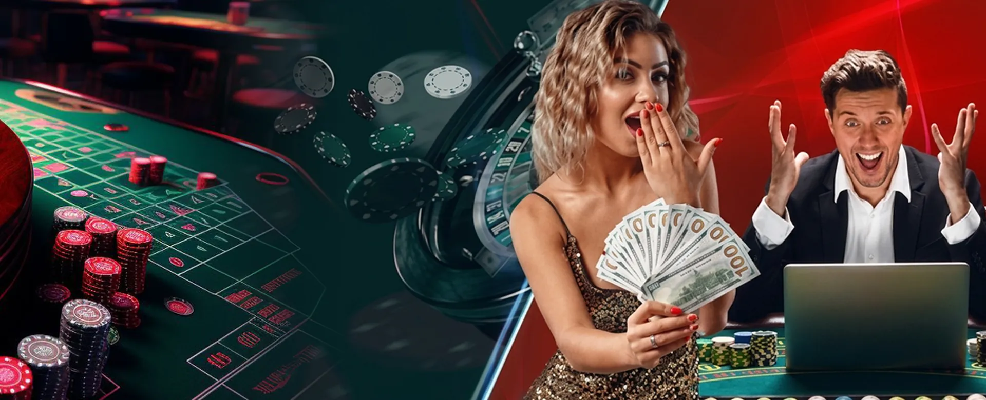 Dynamic background illustrating online casino gaming and registration